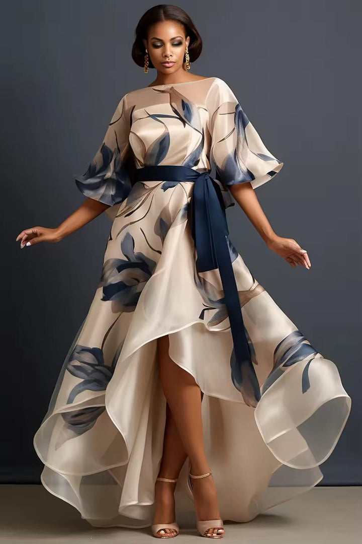 Lunara - Robe Longue en Mousseline À Imprimé Floral Fluide