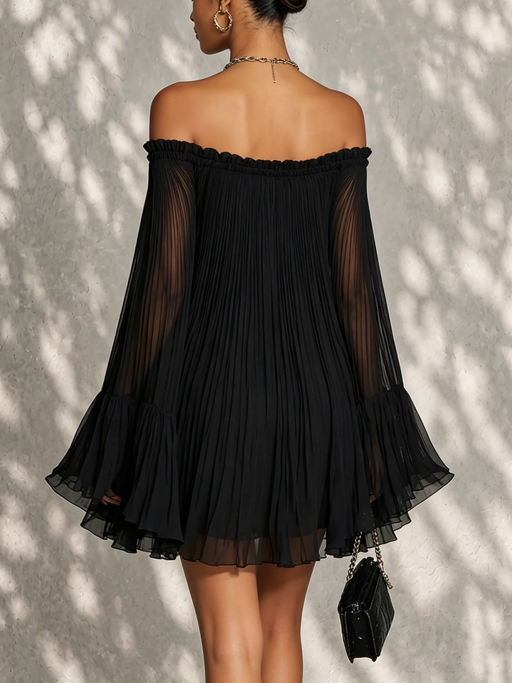 Virelia - Mini-Robe À Manches Cloche Froncées