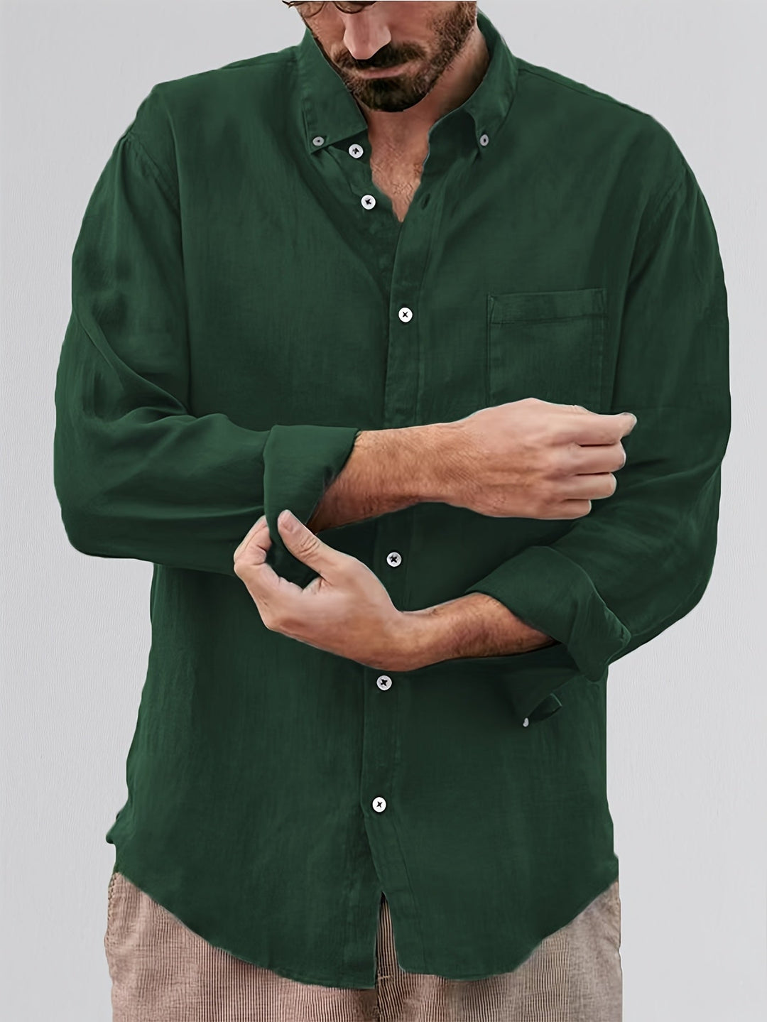 Deshawn - Chemise Classique À Manches Retroussées