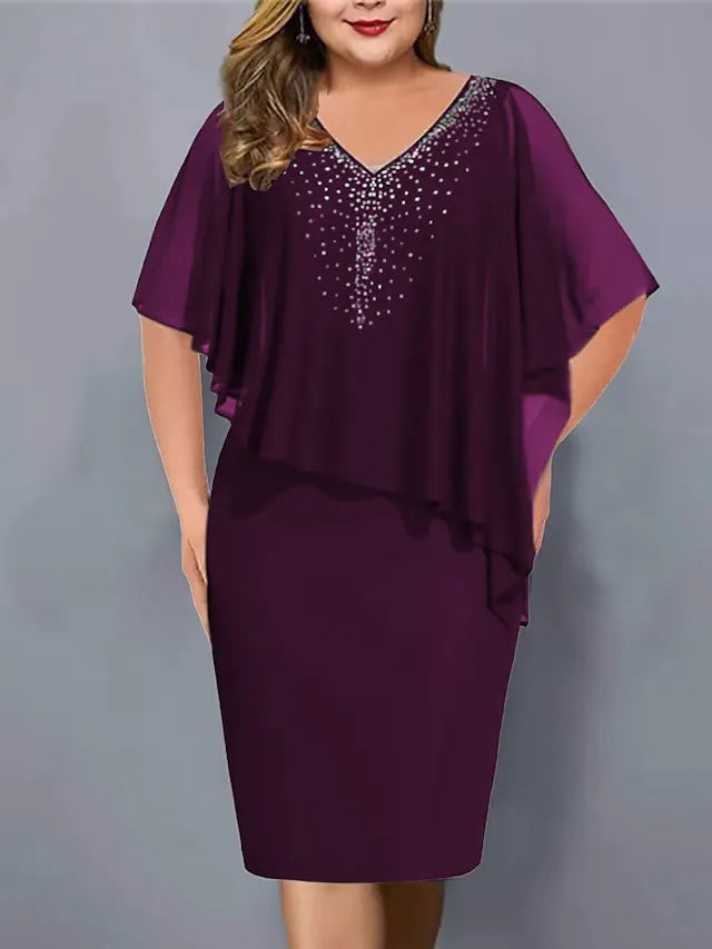 Amélie - Robe en Mousseline À Encolure en V Ornée De Strass