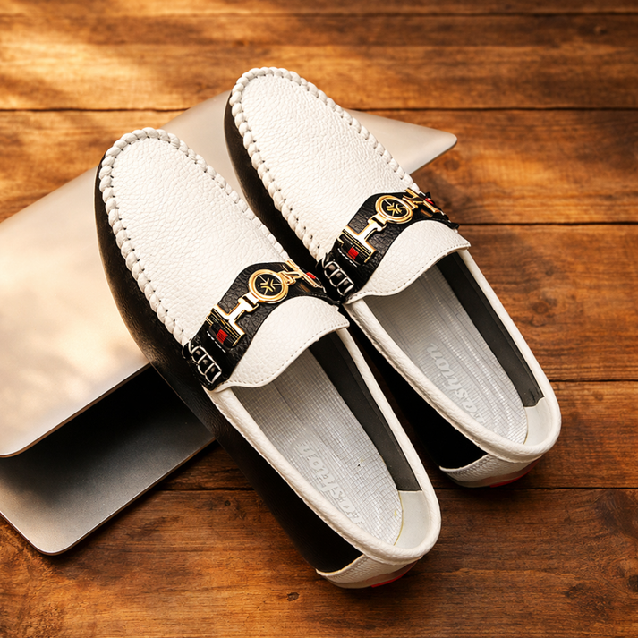 Stewart - Mocassins Modernes en Cuir Bicolore