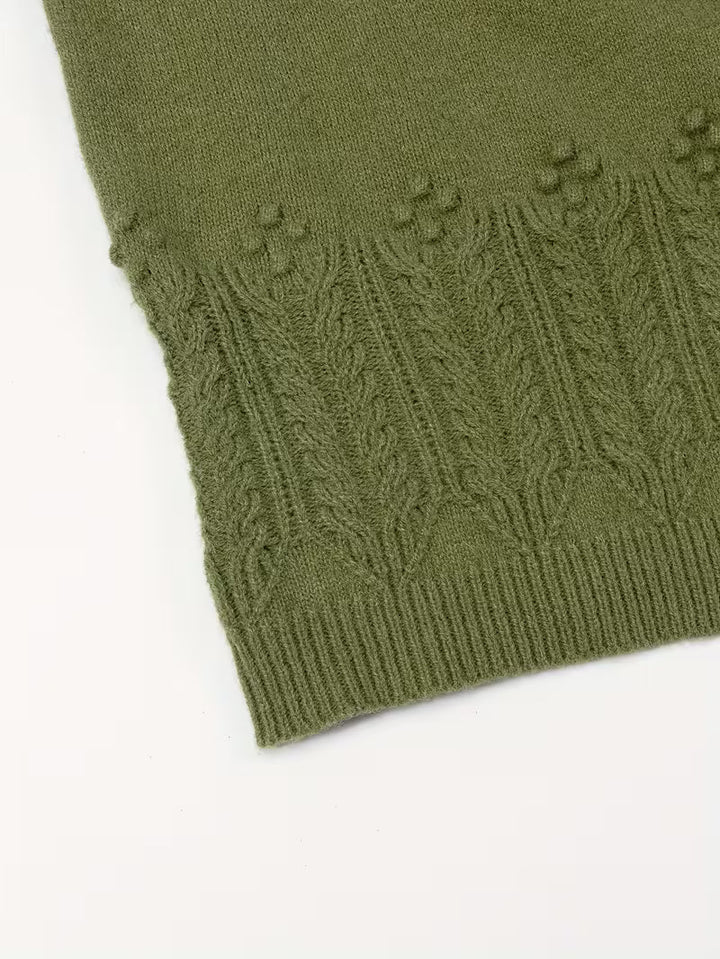 Ghizala - Pull À Col Rond en Maille À Motif Floral
