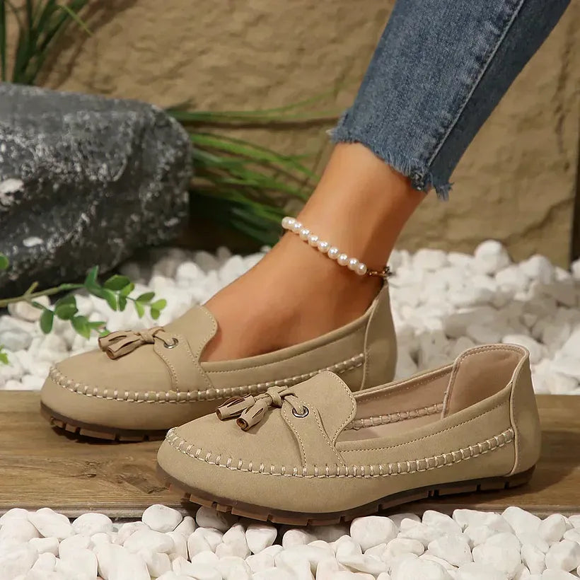 Patamon - Mocassins Confortables Ornés De Nœuds Vintage Tout Doux