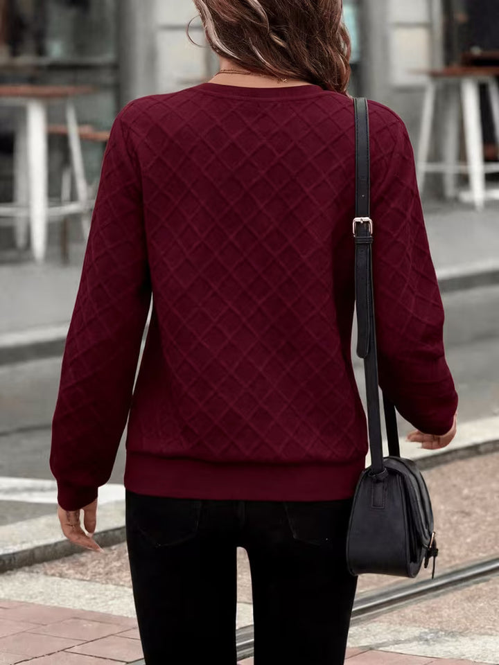 Juliet - Sweat Shirt à Manches Longues Texturé Avec Col Zippé