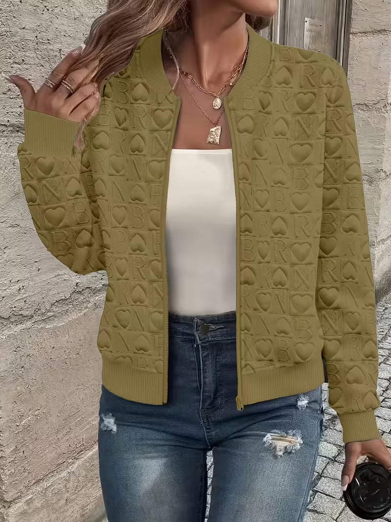 Lojina - Veste Zippée À Motif De Cœurs en Relief