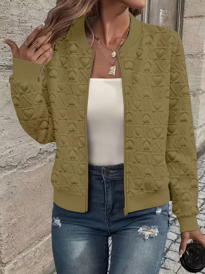 Lojina - Veste Zippée À Motif De Cœurs en Relief