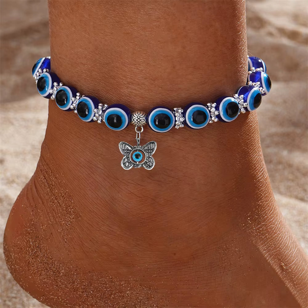 Eliani - Bracelet De Cheville Saphira Avec Breloques « Œil Maléfique »