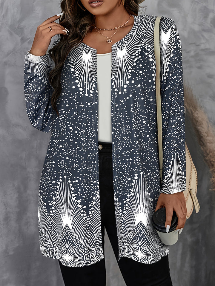 Joalyne - Cardigan Décontracté À Motifs De Pois Et De Lignes