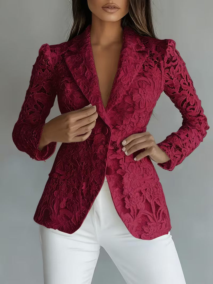 Kyliza - Blazer à Fleurs Doublé Printemps-été