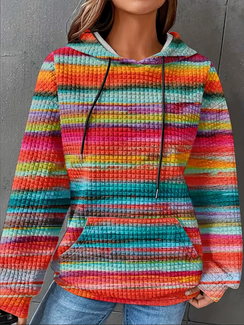 Leoiza - Sweat À Capuche Imprimé Arc-en-ciel