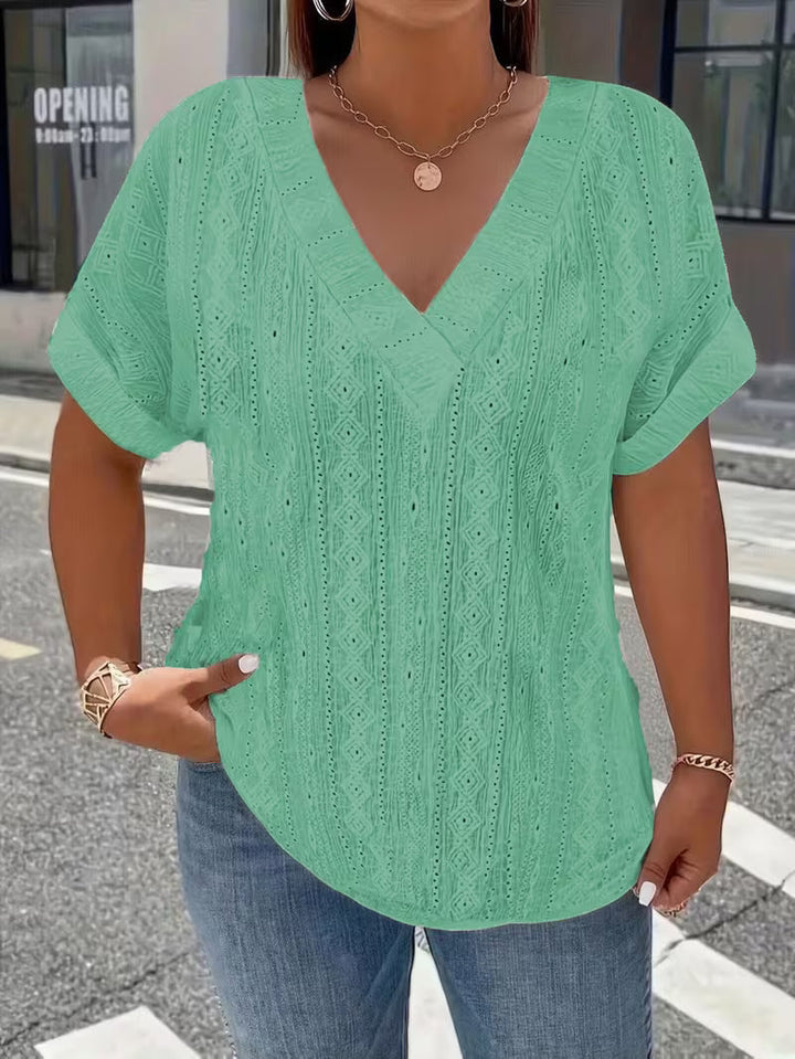 Maessen - T-Chemise à Manches Courtes Ajouré