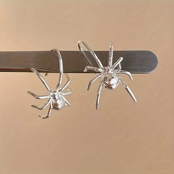 Amnuai - Boucles D'oreilles Créoles Avec Pendentif Araignée