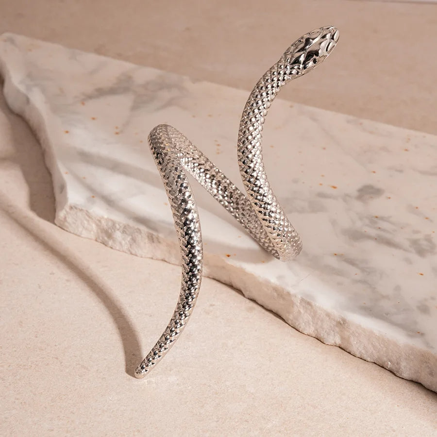 Zevella - Ensemble Bracelet Et Bague « Serpent Sculpté