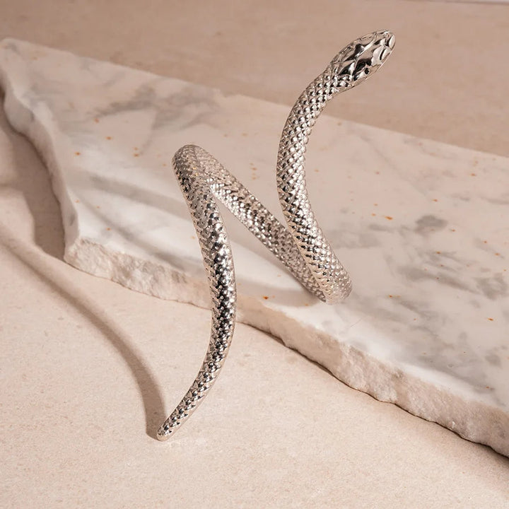 Zevella - Ensemble Bracelet Et Bague « Serpent Sculpté