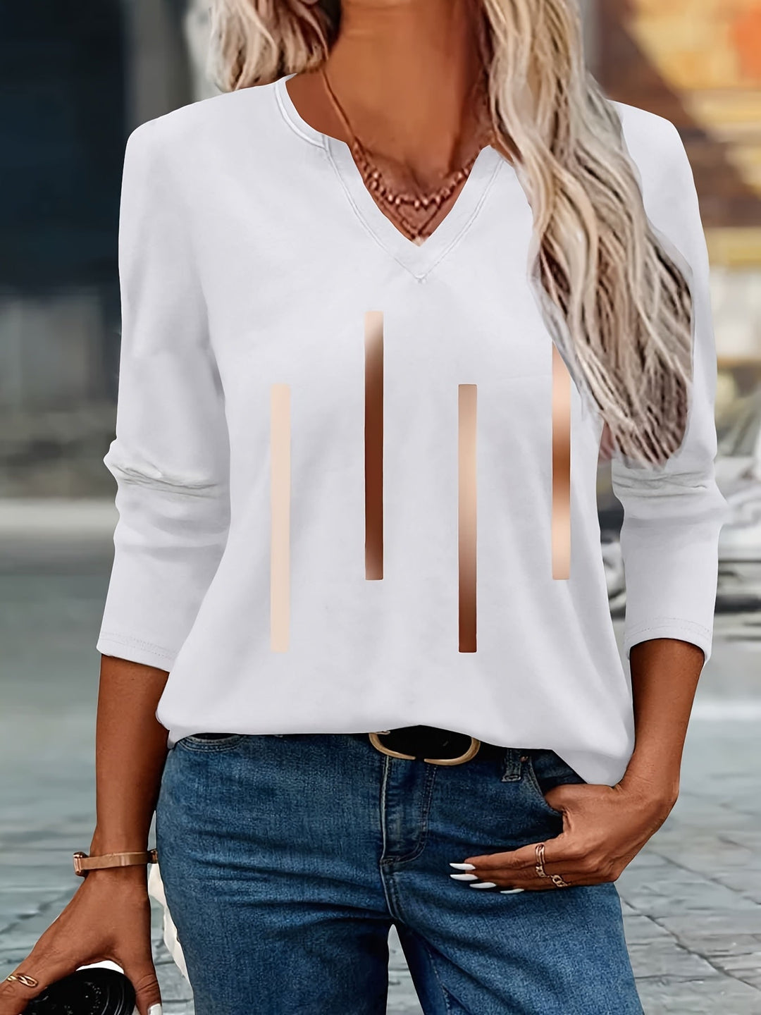 Ziqian - Chemise Imprimée Élégante À Manches Longues