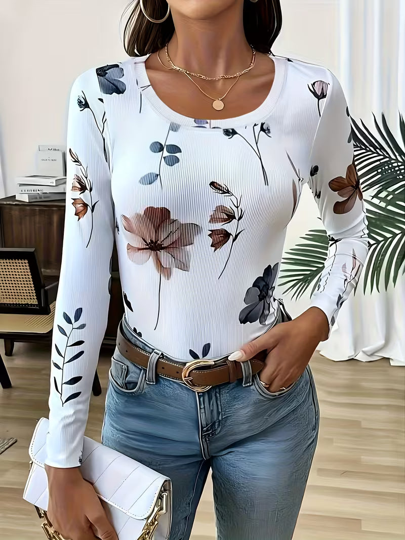 Rabiye - Haut À Imprimé Floral Et Encolure Carrée