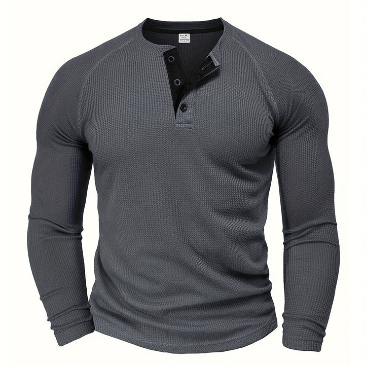 Jarik - T-shirt Henley À Manches Longues Texturé