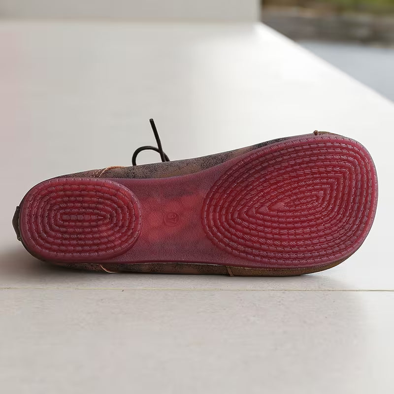 Zuniya - Chaussures Confortables à Talons Compensés Bas et à Lacets