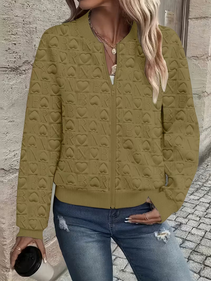 Lojina - Veste Zippée À Motif De Cœurs en Relief