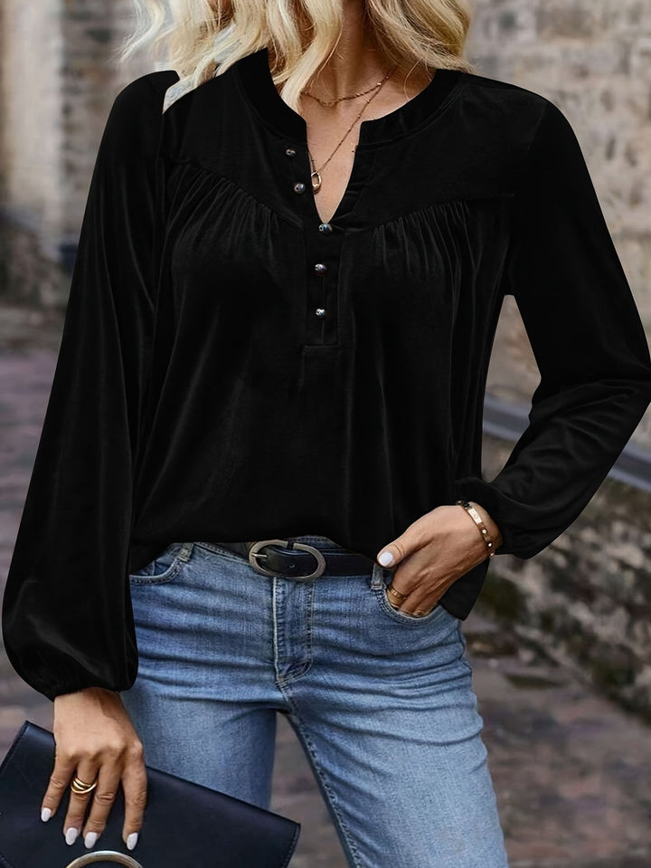 Ramina - Chemise À Manches Longues Lanterne élégante