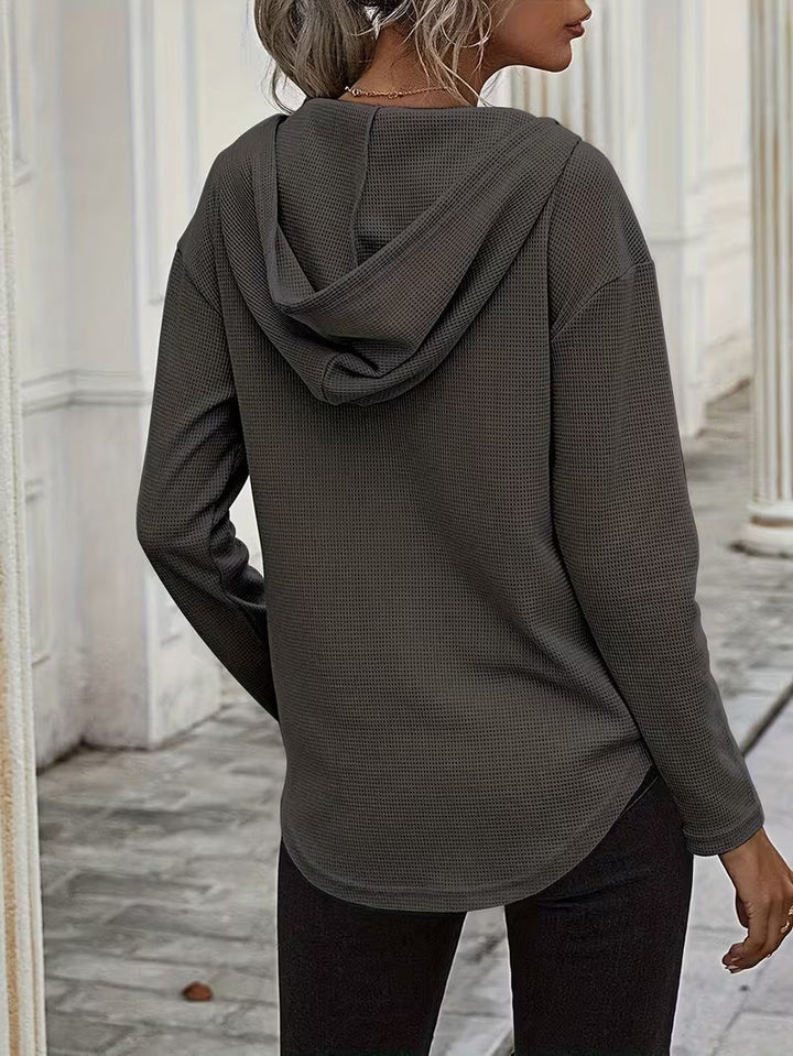 Heydi - Sweat à Capuche à Manches Longues et Ourlet Arrondi