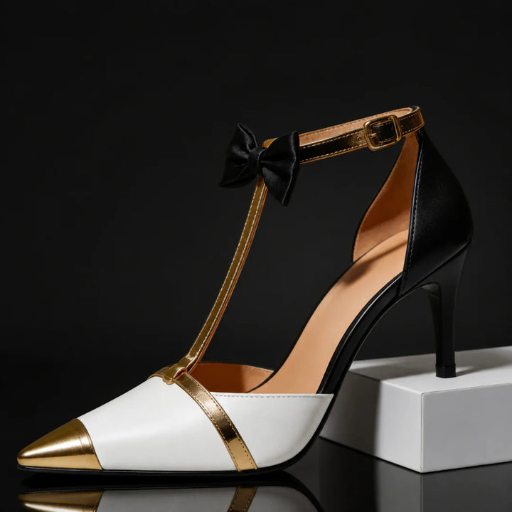 Eunice - Escarpins à Talons Hauts Avec Bride en T et Nœud