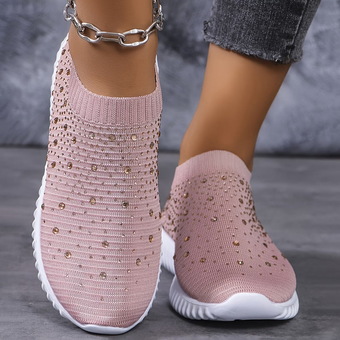 Elizaa - Baskets Confortables Ornées De Strass