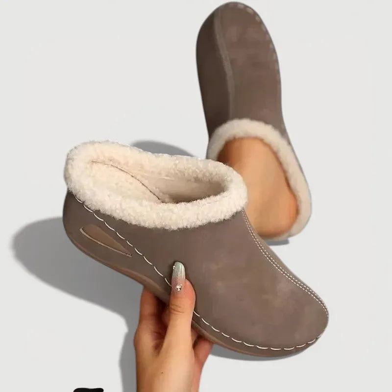 Achly - Pantoufles à Semelle Compensée en Denim Douillet