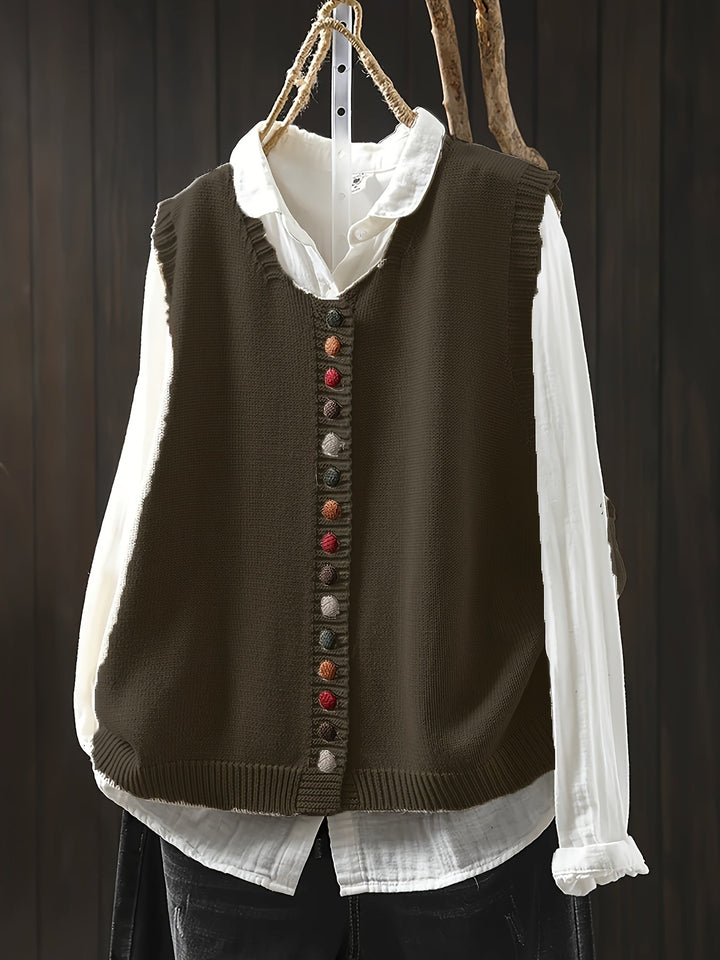 Toriana - Gilet en Maille Sans Manches