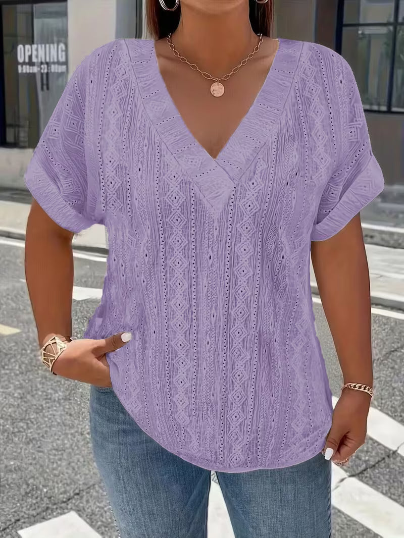 Maessen - T-Chemise à Manches Courtes Ajouré