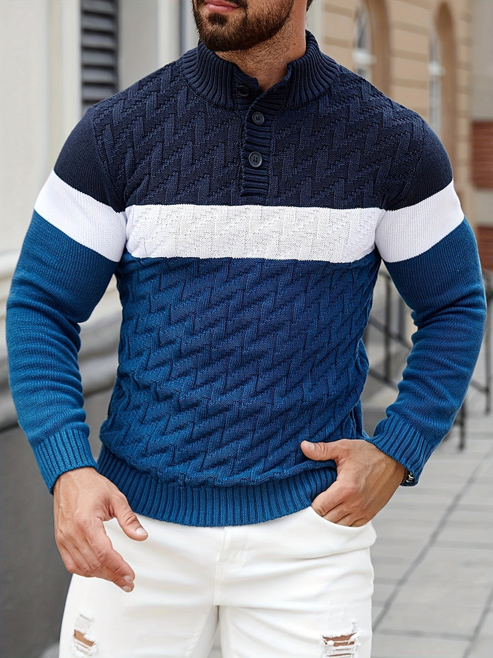 Lilfad - Pull Décontracté À Col Montant en Maille