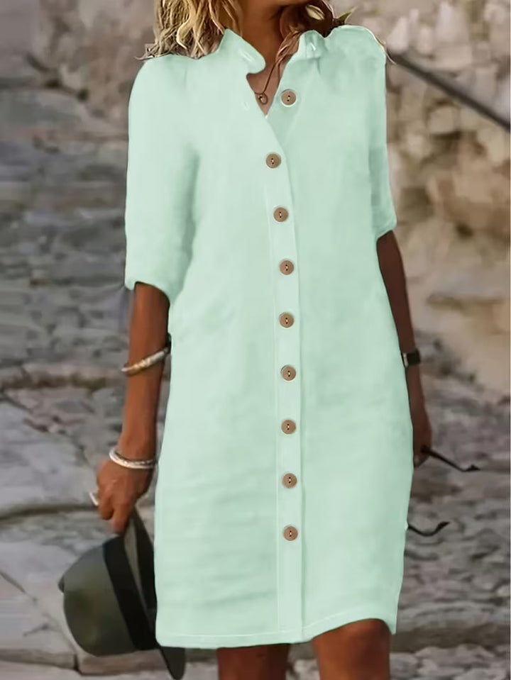 Keiniza - Robe-Chemise À Manches Courtes