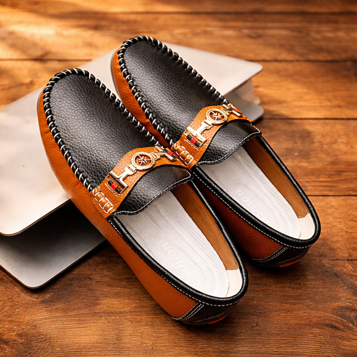Stewart - Mocassins Modernes en Cuir Bicolore