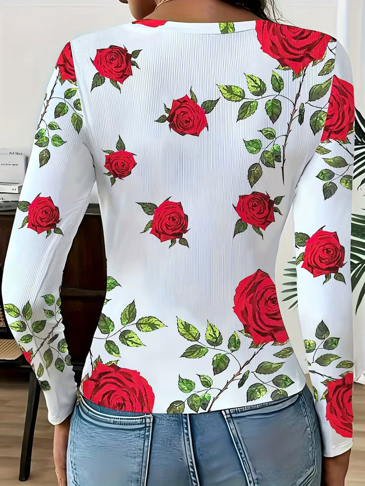 Rabiye - Haut À Imprimé Floral Et Encolure Carrée