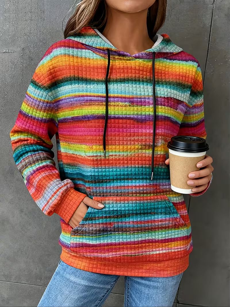 Leoiza - Sweat À Capuche Imprimé Arc-en-ciel