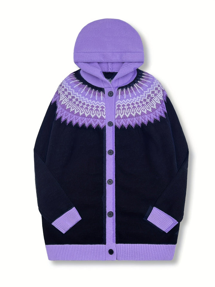 Gulnur - Pull D'hiver Élégant À Capuche Et Manches Longues