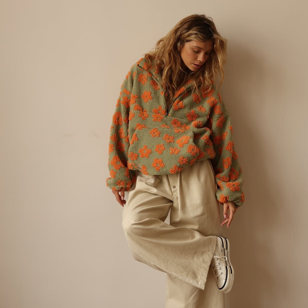Yzella - Pull en Polaire À Imprimé Floral