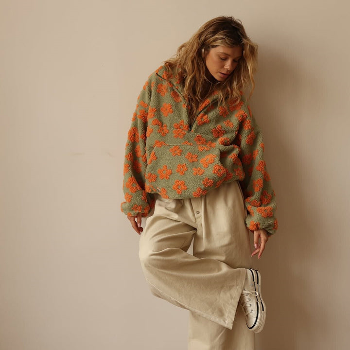 Yzella - Pull en Polaire À Imprimé Floral