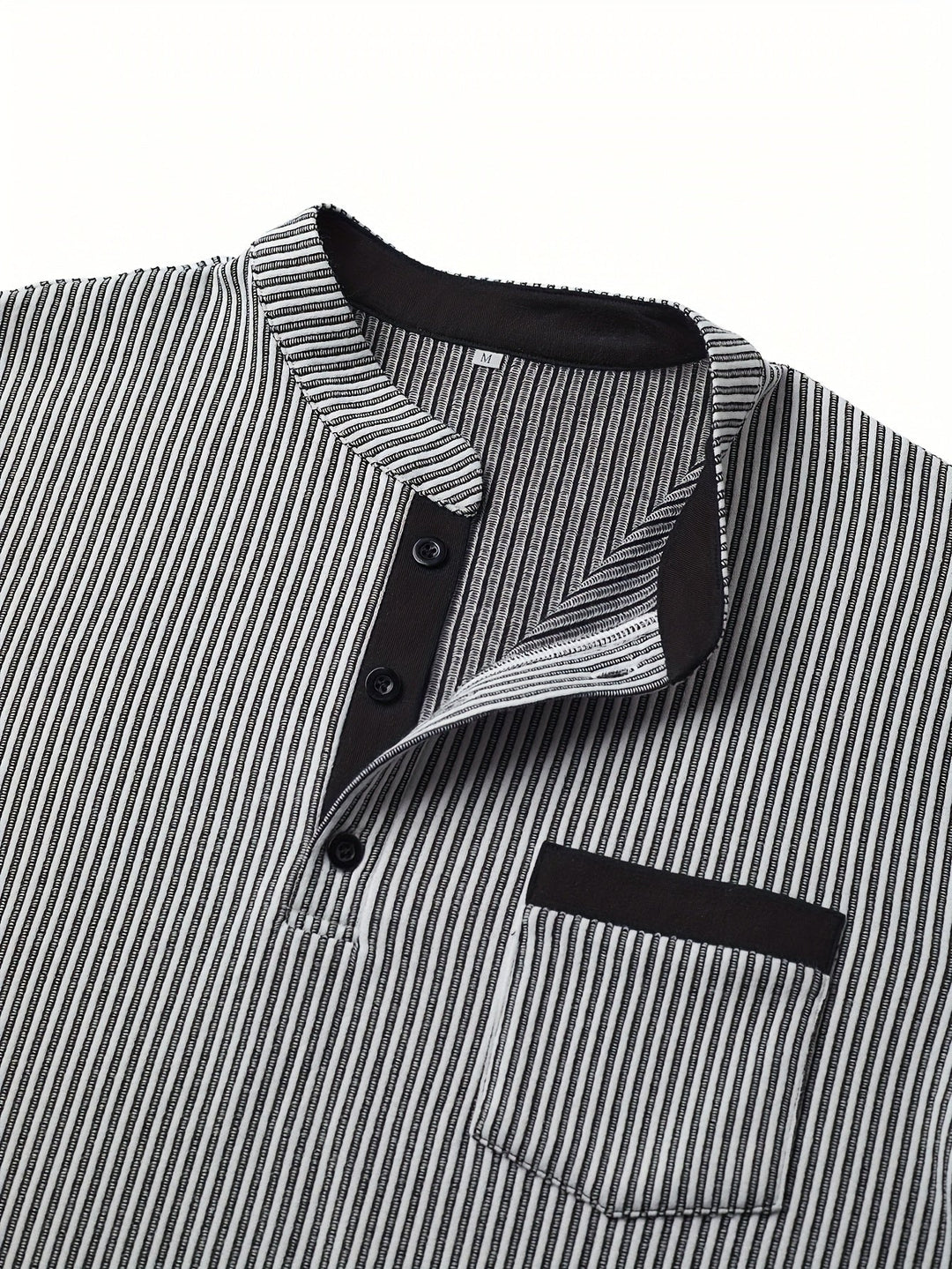 Deegan - Chemise Henley À Manches Longues Et Col Rayé Texturé