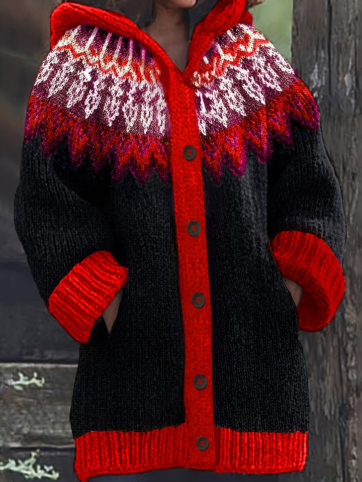 Gulnur - Pull D'hiver Élégant À Capuche Et Manches Longues
