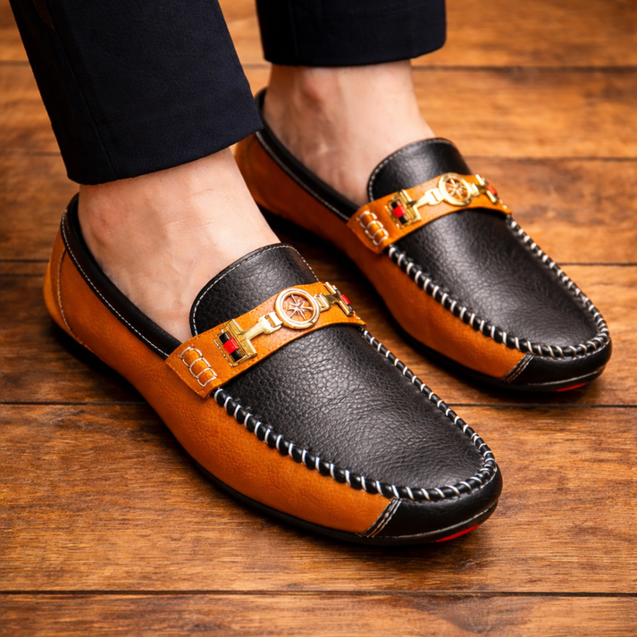 Stewart - Mocassins Modernes en Cuir Bicolore