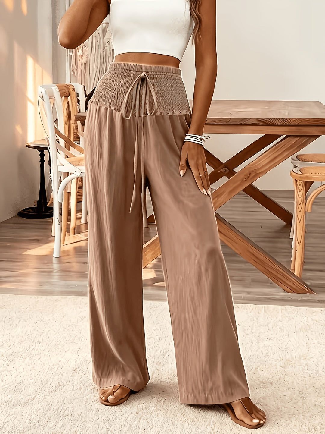 Rebeki - Pantalon Long en Coton Respirant
