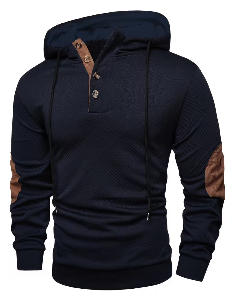Alejandro - Sweat à Capuche Texturé Avec Renforts Contrastés Aux Coudes