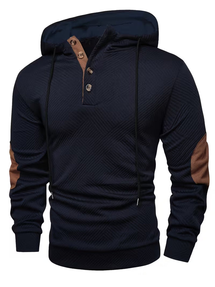 Alejandro - Sweat à Capuche Texturé Avec Renforts Contrastés Aux Coudes