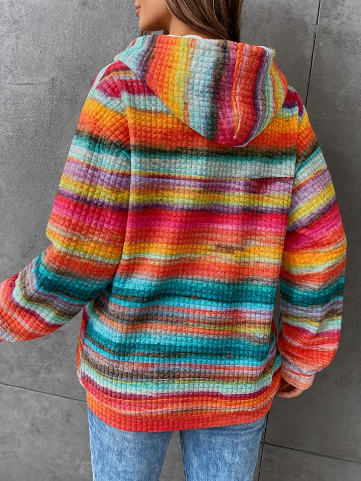 Leoiza - Sweat À Capuche Imprimé Arc-en-ciel
