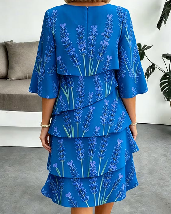 Liania - Robe Superposée À Imprimé Lavande