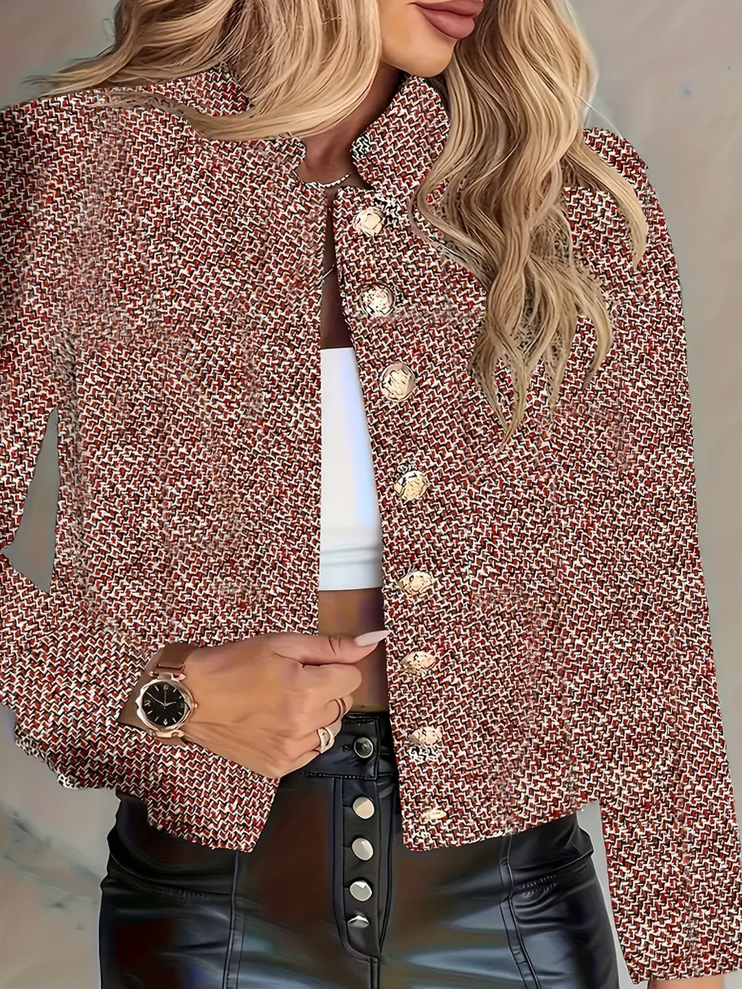 Aruzhan - Élégant Blazer À Manches Longues Avec Boutons