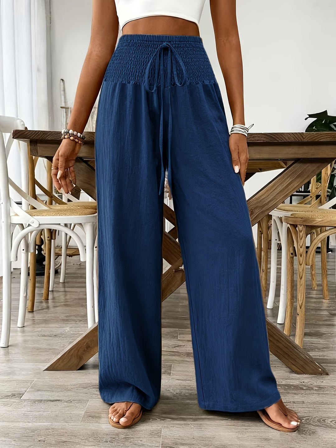 Rebeki - Pantalon Long en Coton Respirant
