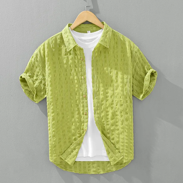 Bradson - Chemise Texturée À Manches Courtes Et Boutons