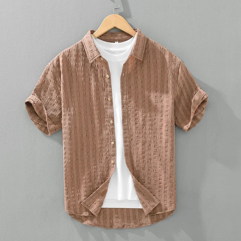 Bradson - Chemise Texturée À Manches Courtes Et Boutons